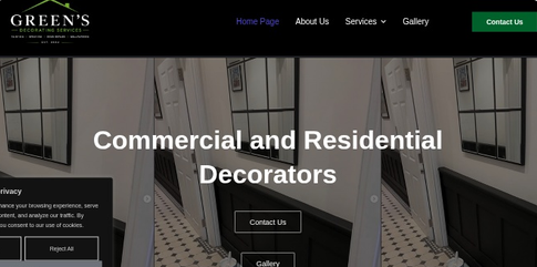 Green’s Decorating Services website screenshot