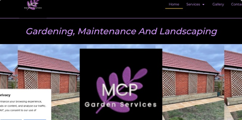 MCP Gardening website screenshot